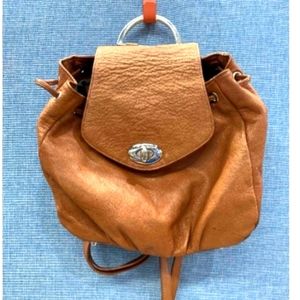 Valentina Brown Leather Backpack Bag